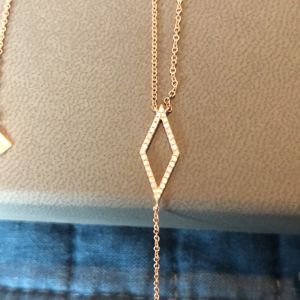 Ef Collection Double Diamond Lariat Necklace - image 4